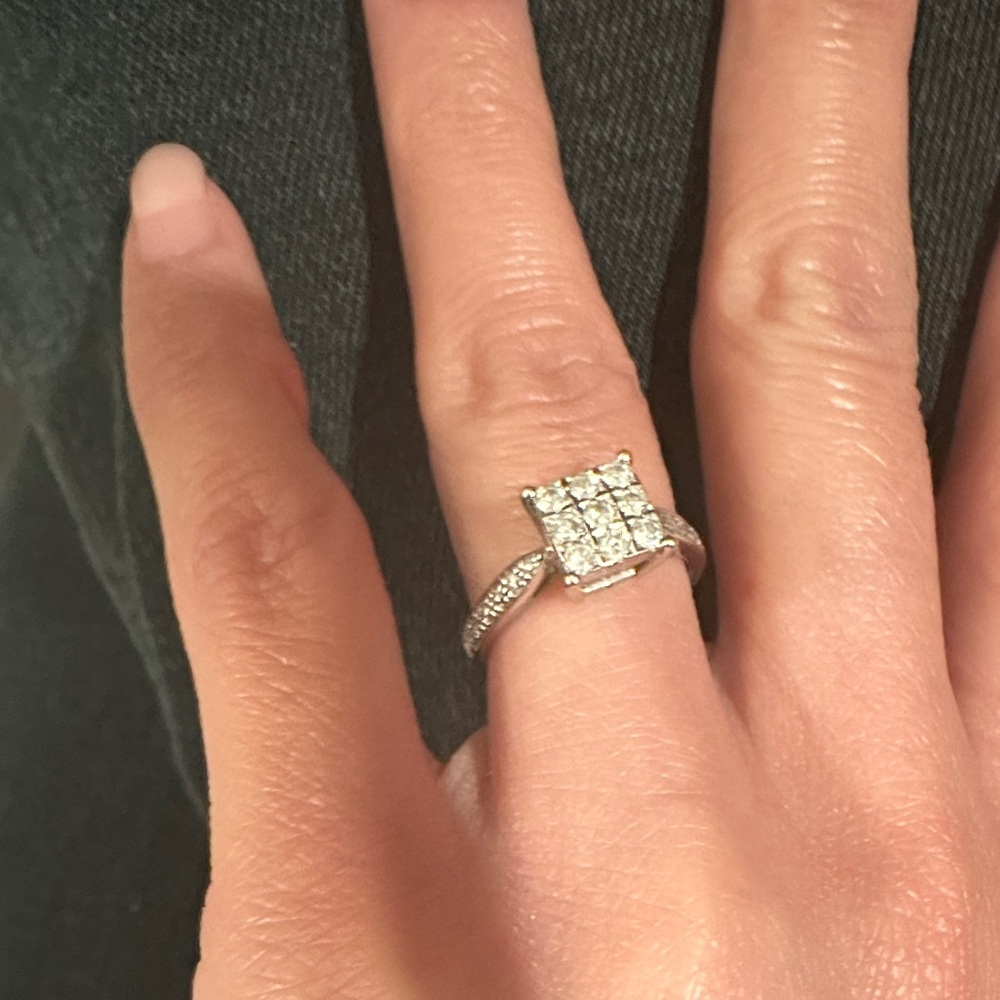 14K WG Natural Diamond Ring